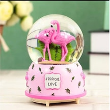 Flamingo Büyük Boy Müzikli Işıklı Püskürmeli Kar Küresi
