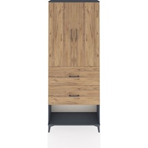 Arges Dolap 2 Raflı 2 Çekmeceli 2 Kapaklı 88x30x221 Antrasit-çam Antrasit