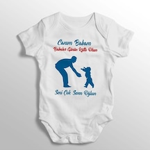 İmaj Tuğbababy Canım Babam Babalar Günün Kutlu Olsun Yazılı Baskılı Bebek Zıbını (520689047) Beyaz
