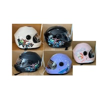 Kask Çocuk Model Full Face Siyah - Kırmızı - Beyaz