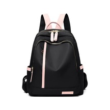 2023 Moda Oxford Kumaş Sırt Çantası Kadın Büyük Kapasiteli Baskı Sırt Çantası Seyahat Çantası Tide Black Siyah