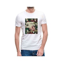 La Case De Papel Grand Theft Baskılı Beyaz Erkek Tshirt