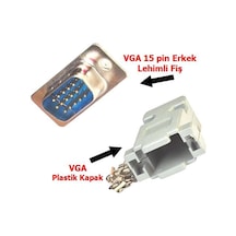 Electroon Vga 15Pin Erkek Fiş Lehimli Kapak 15Adet