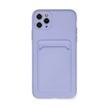 Apple Uyumlu iPhone 11 Pro Max Uyumlu Kılıf Kelvin Kartvizitli Silikon - Lila