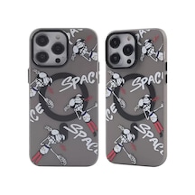 Newface Apple İphone 12 Pro Max Kılıf Apollo Magneticsafe Desenli Kapak - Apollo Siyah - 3 Gri