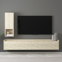 T007 Duvara Monte, Raflı Tv Ünitesi, Tv Sehpası - Traverten Traverten