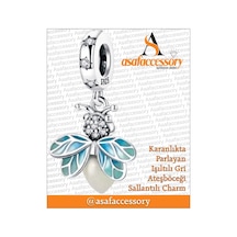 Işıltılı Gri Ateşböceği Charm Asafaccessory Gümüş