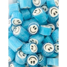 Mavi Gülenyüz Desenli Lolly Şeker 1000 Gr.