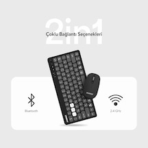 Lumı Km-bt903 3in1 3 Bt + 2.4 1600dpi Ultra İnce Q 4 Cihaz Bağlantılı Scissors Kablosuz Klavye + Mouse Set Gri Diğer