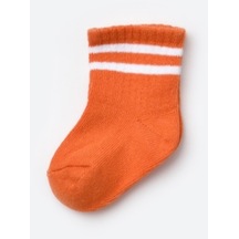 Biorganic Unisex Çizgili Tekli Bebek Çorabı 68458