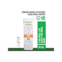 Siveno %100 Doğal Yüz Güneş Kremi Leke Karşıtı Aydınlatıcı Çinko Mineral Filtre UVA UVB SPF 50+ 30 ML