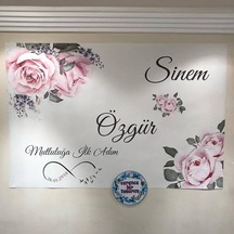 Jetdijitalbaskı Söz Nişan Düğün için Kişiye Özel Branda Afiş Arka Fon (259147269)