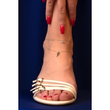 14 Ayar Altın Firuze Taşlı Melek Kanadı Halhal Hal0016 Rose