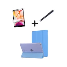 Apple Uyumlu iPad Air 11inç M2 2024 Kılıf Set Pu Deri Smart Tablet Kilifi Ekran Koruyucu + Kalem A2902 A2903 A2904
