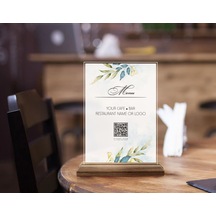Bk Gift Restoran & Cafe & Barlara Özel Ahşap Standlı Pleksi Qr Kod Menü, Cafe&bar İçin Qr Kodlu Tabela, Qr Kodlu Masa Dekoru-12