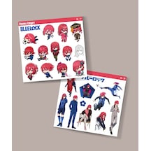 Bluelock-hyoma Chigiri-parlak Kağıt -2li Sticker Set-telefon Süsleme Blue Lock Beyaz