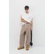 Vamos Bağcıklı Baggy Fit Eşofman Alt Vizon