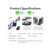Mını Ultra1 Kablosuz Carplay Ve Android Otomatik Adaptör Kompakt Tak Ve Çalıştır Tasarımı Oem Arabalar İçin Kablolu Kablosuza Dönüştürür Usb-a/tip-c