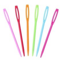 6 Adet Plastik Yün Iğnesi 9cm Çok Renkli