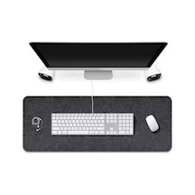 Oyun Mouse Pad Büyük Keçe Sümen Klavye Mat Masa Koruyucu 3mm Antrasit Renk 120x50cm