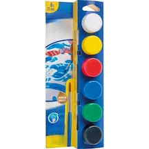 Mey İthalat Yıkanabilir Sulu Boya 25 Ml X 6 Renk Fırçalı Set
