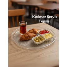 Jet's Home Sunum Tepsisi Kırılmaz Çay Tepsisi Bpa Free Servis Tepsisi Şeffaf 39x39 Cm Şeffaf