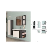 Evros Lara 80 Cm Banyo Dolabı Boy Dolabı Dahil Siyah