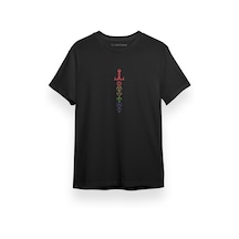 Dungeons And Dragons Rainbow Dice Sword Siyah Kısa Kol Erkek Tshirt 001