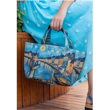 Dogo Kadın Vegan Çok Renkli Medium Tote Bag - Sea Sparkles Tasarım Çok Renkli