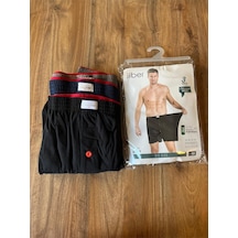 Jiber %100 Pamuk Düğme Detaylı Erkek Havlu Bel Boxer Battal 3'lü Paket Çok Renkli
