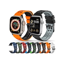 iOS Uyumlu Watch İçin Se 2023 44mm Twill Çift Sıralı Toka Silikon Saat Bandı