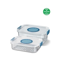 Seoul Buzdolabı Ürün Saklama Kabı 2'li Set 1200-2000 Ml. Çok Renkli