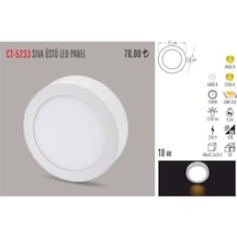 Cata Ct-5233 18 Watt Led Panel Armatür Sıva Üstü 8 Inç (470950514) Beyaz