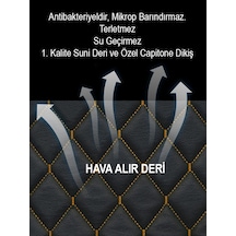 Mg F Kumaş 2li Deri Kaplama Koltuk Minderi Siyah Sarı1898