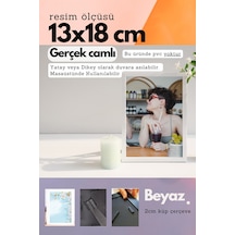 Beyaz-20mm Çerçeve Camlı 13x18 Cm Fotoğraf Resim Çerçevesi Ayaklı Veya Duvara Asma Yatay-dikey 66110699