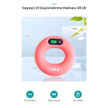 Sayaçlı El Güçlendirme Halkası - Dijital Egzersiz Aleti - 30 Lb Çok Renkli