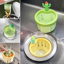 Basmalı Kaktüs Mutfak Lavabo Süzgeci - Sebze Artıkları Ve Yemek Kalıntıları İçin Gider Filtresi Bx40 Çok renkli