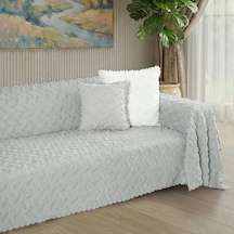 Ponela Koltuk Örtüsü Kaymaz Bohem Punch Kabartmalı 3 Boyutlu 175x300 Cm Large Kaymaz, A.gri Açık Gri