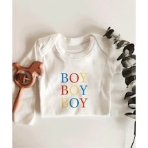 İmaj Tuğbababy Boy Boy Boy Uzun Kol Çıtçıtlı Organik Bebek Body Beyaz