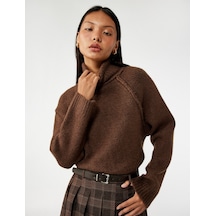 Koton Balıkçı Yaka Uzun Kollu Triko Kazak Kahverengi 6wal90014ıt Kahve