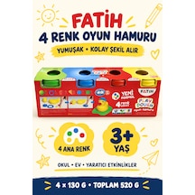 Fatih 4 Renk Oyun Hamuru 520 Gr 4 130 Gr, 3+ Yaş Çok  Renkli