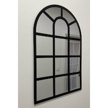 Pencere Ayna Siyah Renkli Mdf Üzeri Gümüş Aynalı Pleksi 40x60 Cm Siyah