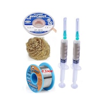 Mechanic/ Lehim Sn63/pb37 40g 0,5mm Havya Ucu Temizleme Teli Lehim Toplama Cp-3015 Emme Teli 3,0mm Set05