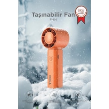Şarjlı El Vantilatörü Fener Özellikli Taşınabilir Mini Fan F64 Turuncu