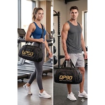 Nemach Ayakkabı Bölmeli Spor Çantası Medium Unisex Sırt Çantasına Dönüşen Gym Fitness Seyahat El Çantası Siyah