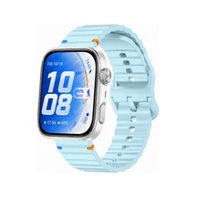 Huawei Watch Fit 5 Pro İle Uyumlu Dalga Desenli Tokalı Yumuşak Soft Silikon Kordon