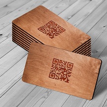 Kişiye Özel Ahşap Barcode Kartvizit (Model 1b) 50 Adet