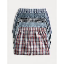Marks & Spencer 5'li Pamuklu Boxer Seti T14003962 Mavi Mix