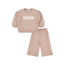 Civil Baby Cutie Baskılı 6-18 Ay Takım - Bej Koyu Vizon