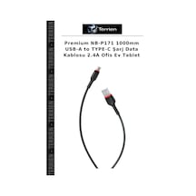 Premium Nb-p171 1000mm Usb-a To Type-c Şarj Data Kablosu 2.4a Ofis Ev Tablet